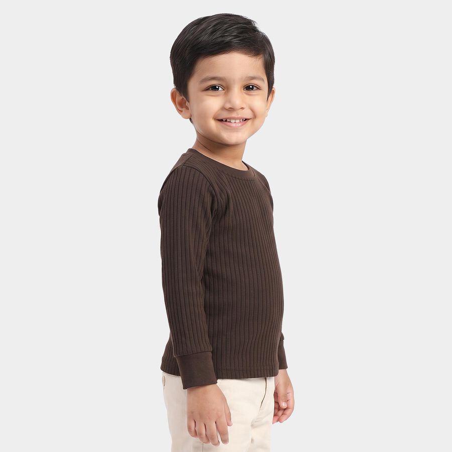 Boys Brown Long Sleeve Thermal, Brown, large