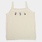 Girls White Round Neck Minimalist T-Shirt, White, small