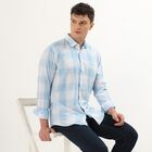 Men's Light Blue Cotton Regular Collar Casual Shirt, Light Blue, small image number null