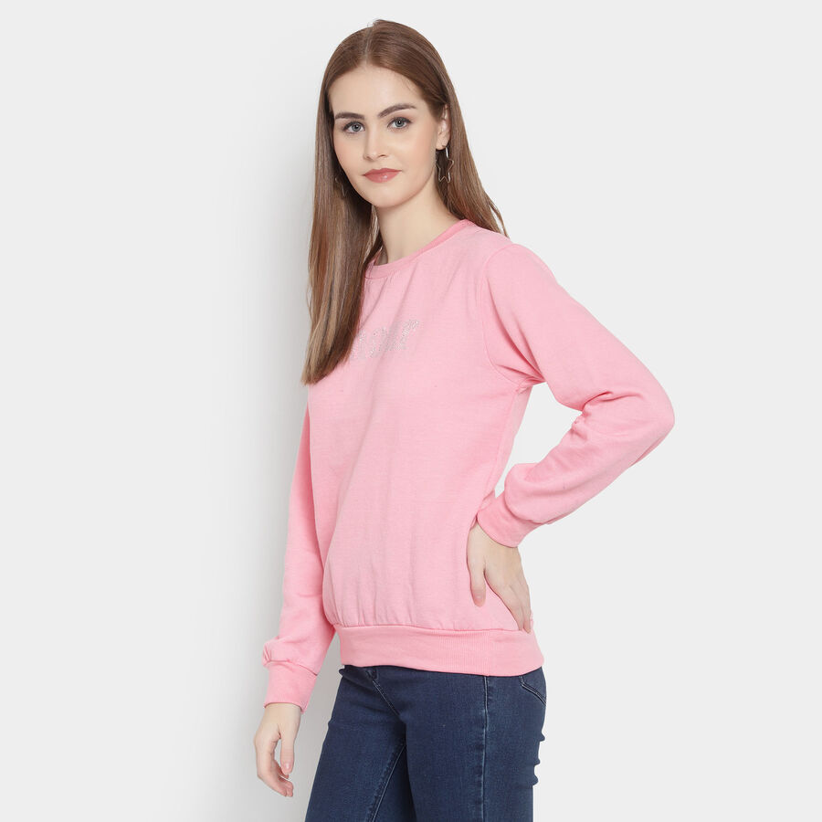 Round Neck Sweatshirt, Pink, large image number null