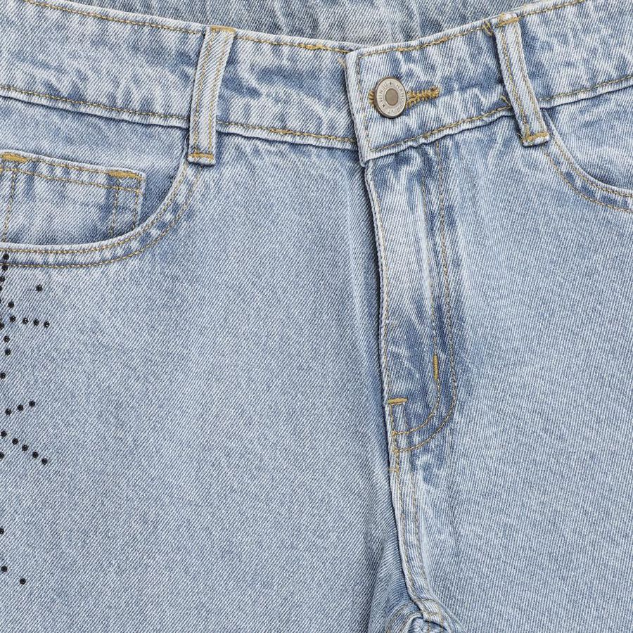 Girls' 100% Cotton Jeans, Light Blue, large image number null