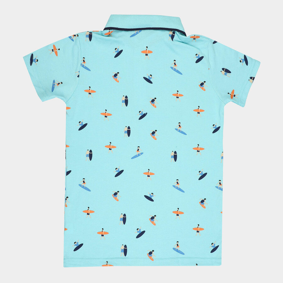 Boys All Over Print T-Shirt, Aqua, large image number null