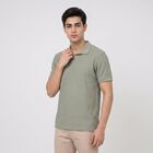 Men's Green Polo Neck Polo T-Shirt, हल्का हरा, small