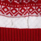 Boys' Bright Red and White Knitted Pom-Pom Winter Cap, Red, small image number null