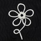 Girls Black Round Neck Casual T-Shirt, Black, small