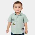 Infants Light Green Cotton Half Sleeve Classic Casual Shirt, Light Green, small