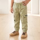 Boys' Light Green Regular Fit Cargo Trousers, Light Green, small