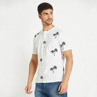 Printed Henley T-Shirt, White, small image number null