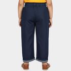Girls' Navy Blue Regular Fit Pull-On Jeans, गहरा नीला, small