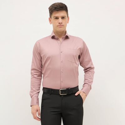 Men's Muted Dusty Pink Full Sleeve Spread Collar Classic Formal Shirt
