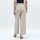 Women's Soft Beige Wide-Leg Pleated High-Waist Trousers, गहरा पीला, small