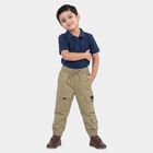 Boys' Olive Green Regular Fit Cargo Trousers, ओलिव, small