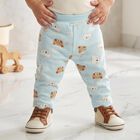 Infants' Light Blue Straight Fit Teddy Printed Pyjama, Light Blue, small