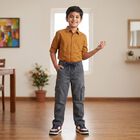 Boys' Grey Regular Fit Cargo Jeans, हल्का ग्रे, small