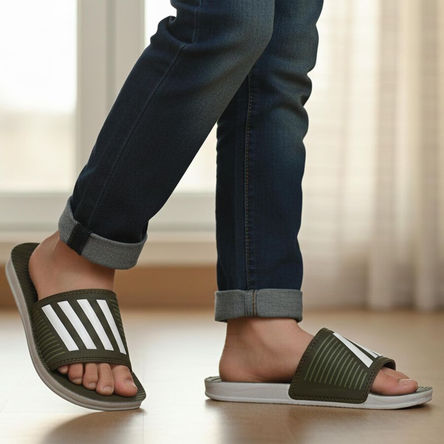 Boys' Slipper, Olive, large image number null