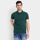 प्रिंटेड पोलो शर्ट, गहरा हरा, small image number null
