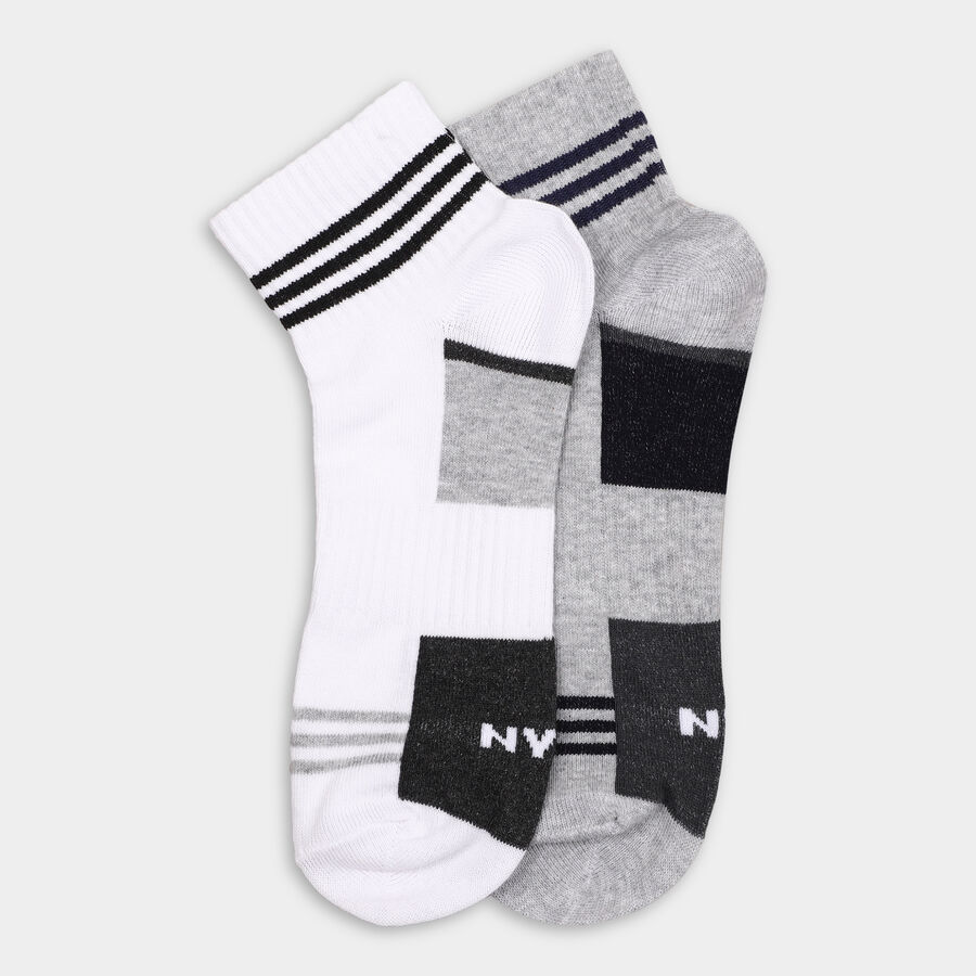 Men's Socks (Pack of 2), Melange Light Grey, large image number null