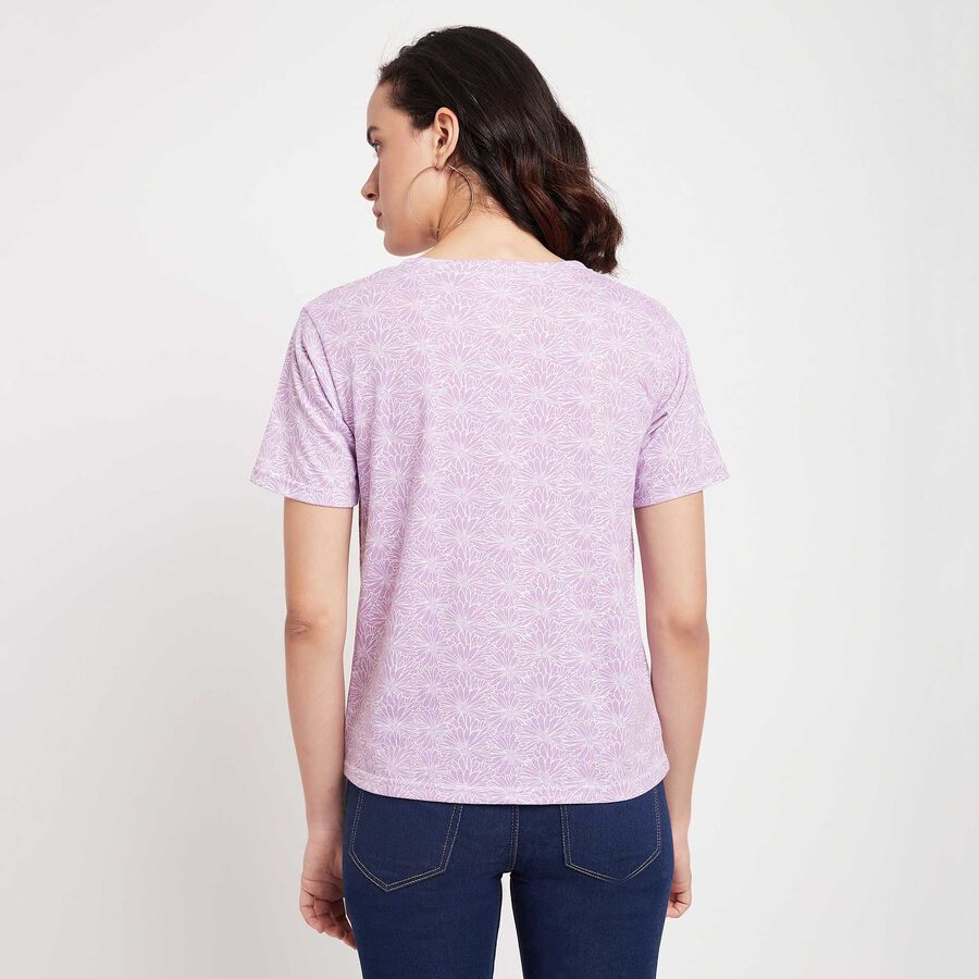 All Over Print Round Neck T-Shirt, Lilac, large image number null