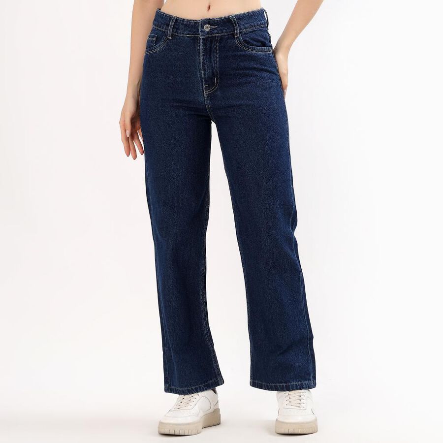 Women's Classic Fit Jeans, गहरा नीला, large image number null