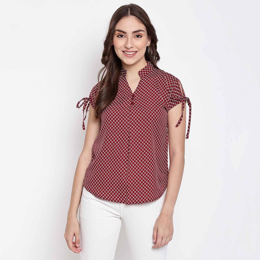 Checks Shirt, Maroon, large image number null