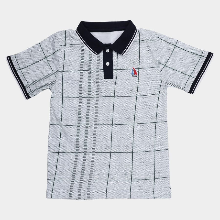 Boys Dark Green Round Neck Casual T-Shirt, Dark Green, large