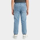 Boys' Light Blue Jogger Fit Washed Jeans, Light Blue, small