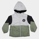 Boys' White Hooded Puffer Jacket, White, small