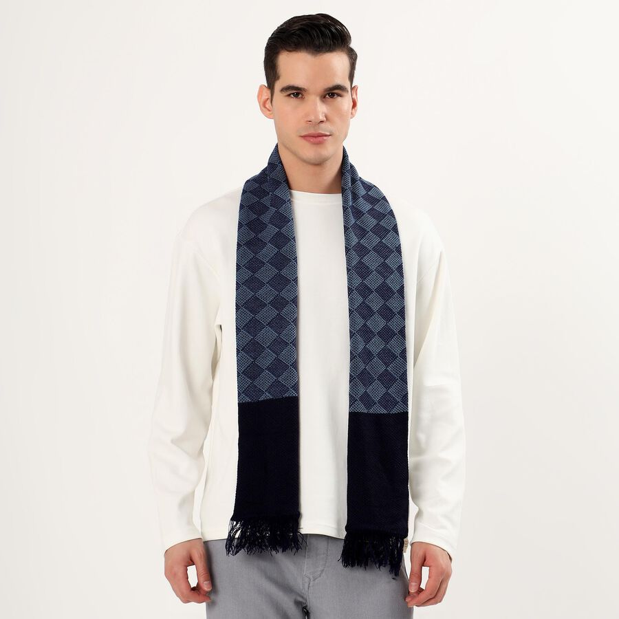 Men's Muffler, गहरा नीला, large image number null