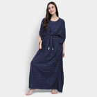 All Over Print Full Length Nighty, Navy Blue, small image number null