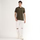 Men's Collared Half Sleeves T-Shirt, Khaki, small