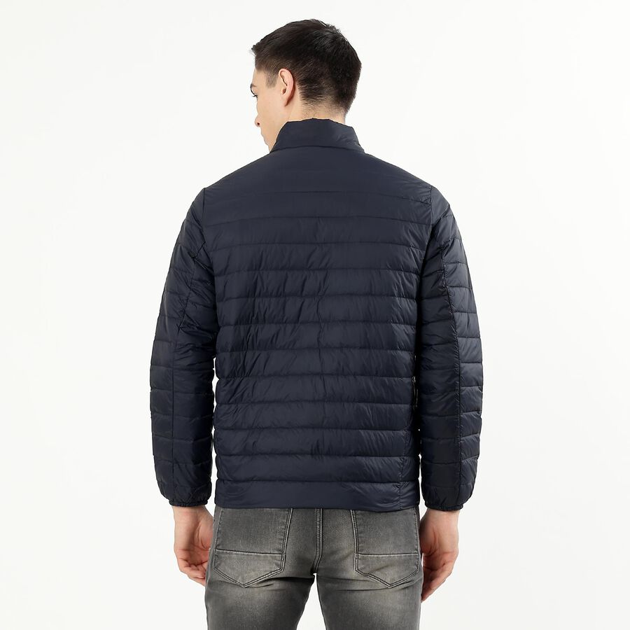 Men's Deep Midnight Navy High Neck Casual Puffer Jacket, नेवी ब्लू, large image number null