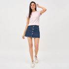 Women's Light Pink Round Neck Striped T-Shirt, Light Pink, small image number null