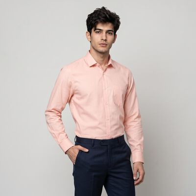 Men Peach Formal Shirt