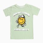 Boys Light Sage Green Cotton Round Neck Casual T-Shirt, Light Green, small image number null