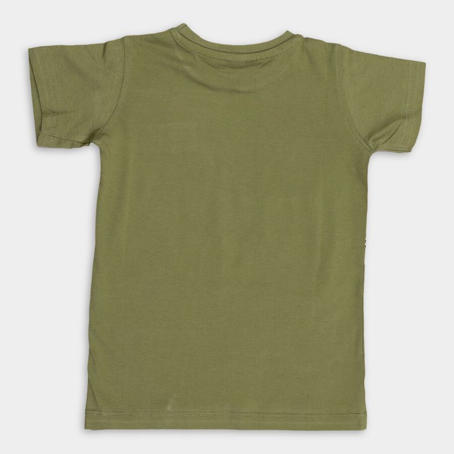 Boys' Cotton Half Sleeves T-Shirt, Olive, large image number null