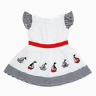 Infants' White Cotton Nautical Print Flutter Sleeve Frock, नेवी ब्लू, small image number null