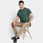 Men's Collared Half Sleeves T-Shirt, गहरा हरा, small image number null