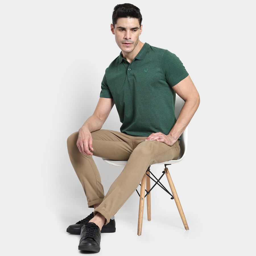 Men's Collared Half Sleeves T-Shirt, गहरा हरा, large image number null