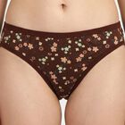 Women's Brown Regular Fit Floral Panty, Brown, small