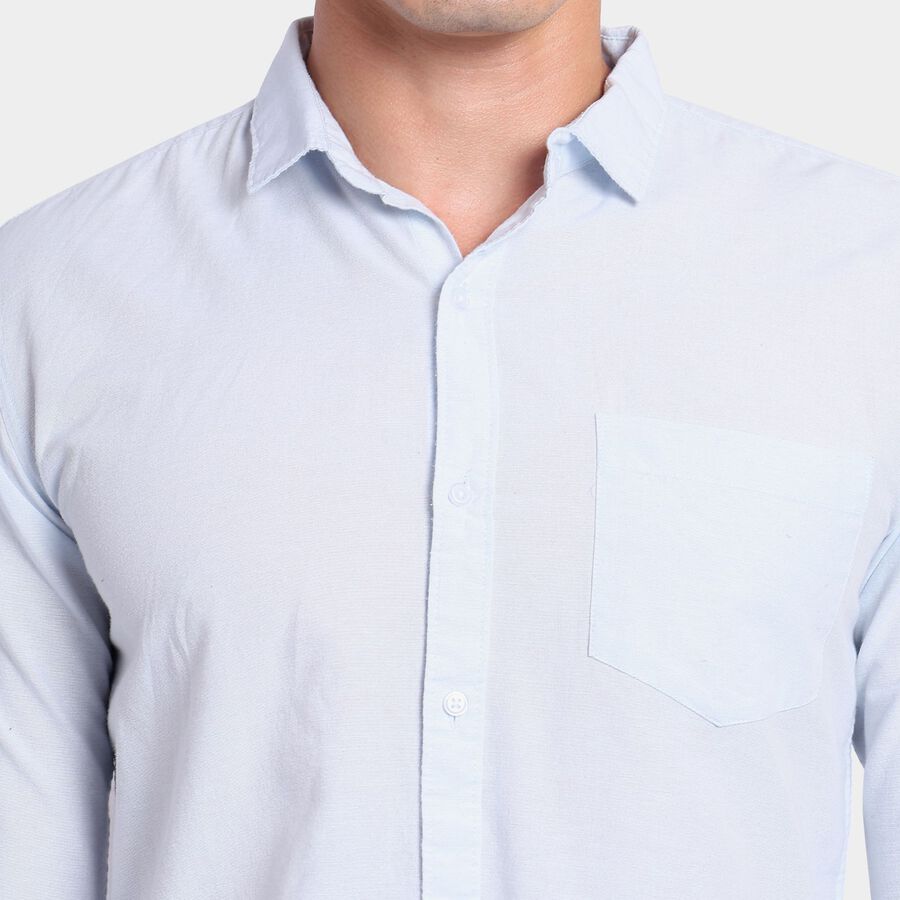 Men's 100% Cotton Casual Shirt, Light Blue, large image number null
