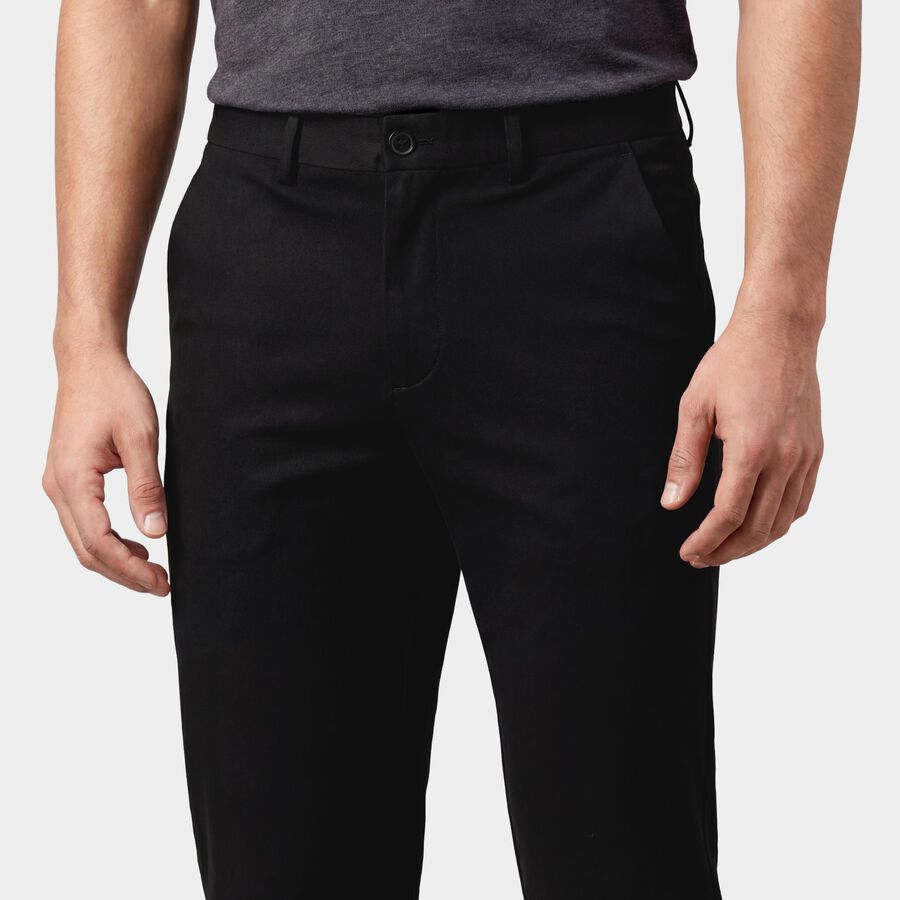 Men's Muted Charcoal Slim Fit Casual Trousers, Black, large