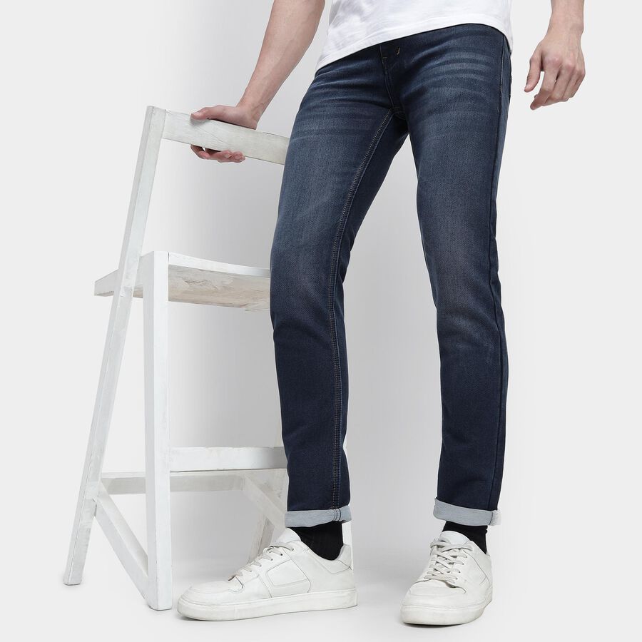 Men's Slim Fit Jeans, गहरा नीला, large image number null