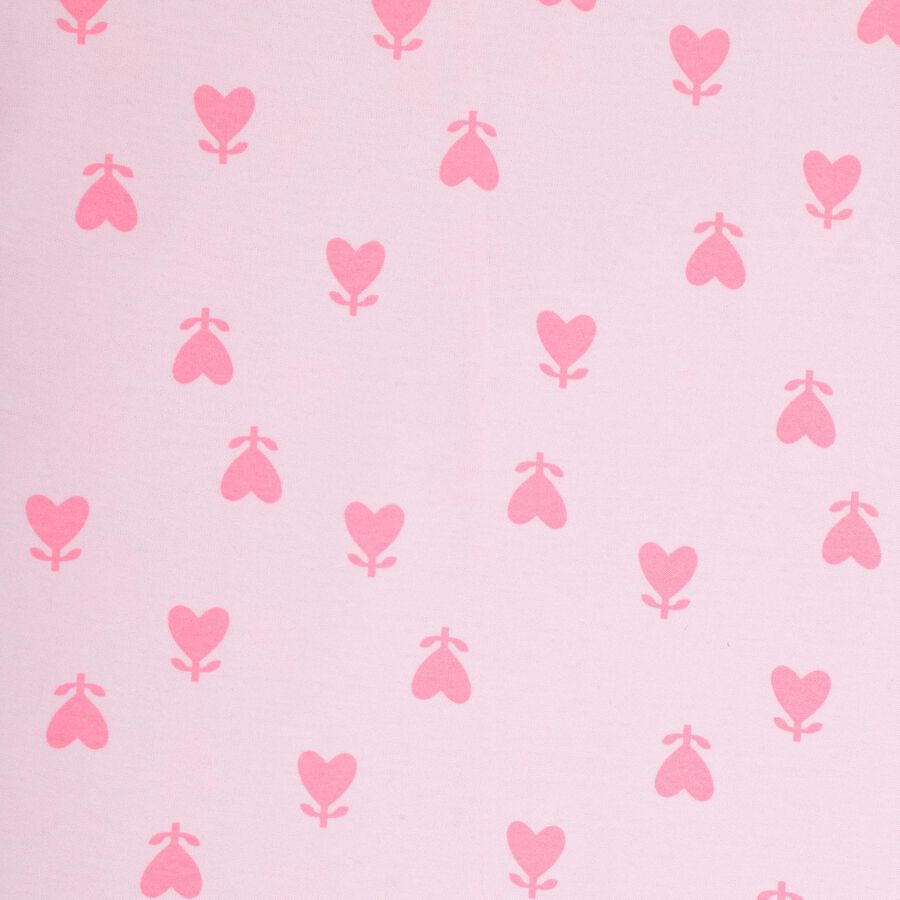 Girls' Light Pink Sleeveless A-Line Printed Frock, Light Pink, large image number null