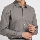 Men's Grey Regular Fit Formal Shirt, गहरा ग्रे, small