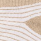 Boys' Beige and Green Regular Fit Striped Ankle Socks Pack of 2, सफ़ेद, small