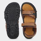 Boys' Brown Velcro Strap Strappy Sandals, भूरा, small
