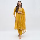 Women's Mustard Embroidered Ethnic Set, Mustard, small image number null