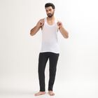 Men's White 100% Cotton Round Neck Sleeveless Vest, सफ़ेद, small