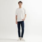 Men's Snow White Round Neck Casual T-Shirt, White, small