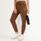 Women's Warm Mocha Brown Relaxed Fit Printed Track Pants, भूरा, small image number null